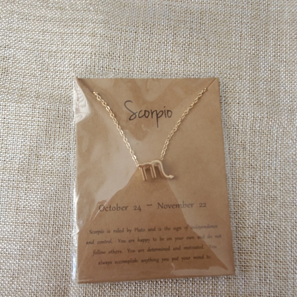 Scorpio astrological sign gold necklace - Picture 1 of 6